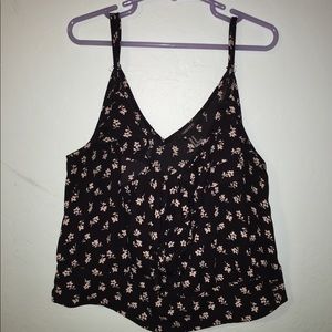 Blank and cream floral print tank top